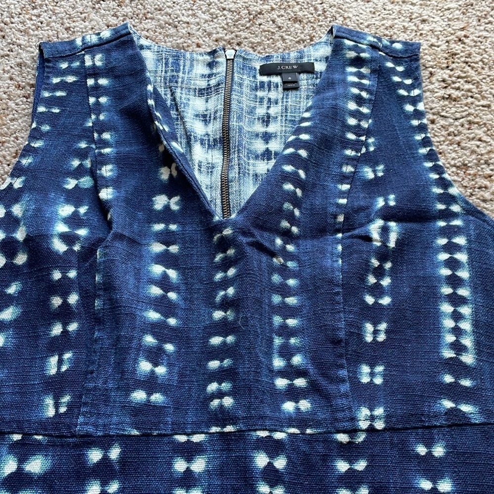 JCrew Blue Patterned Sleeveless Dress size 6 - Picture 2 of 6